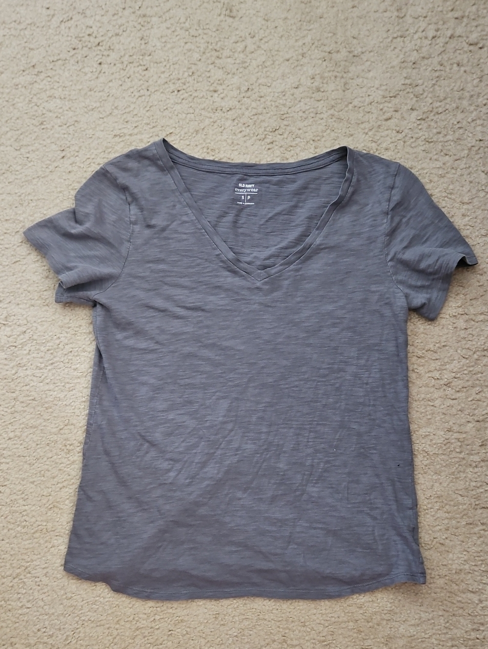 Old Navy Women's Slate Gray V-Neck Short Sleeve Tee